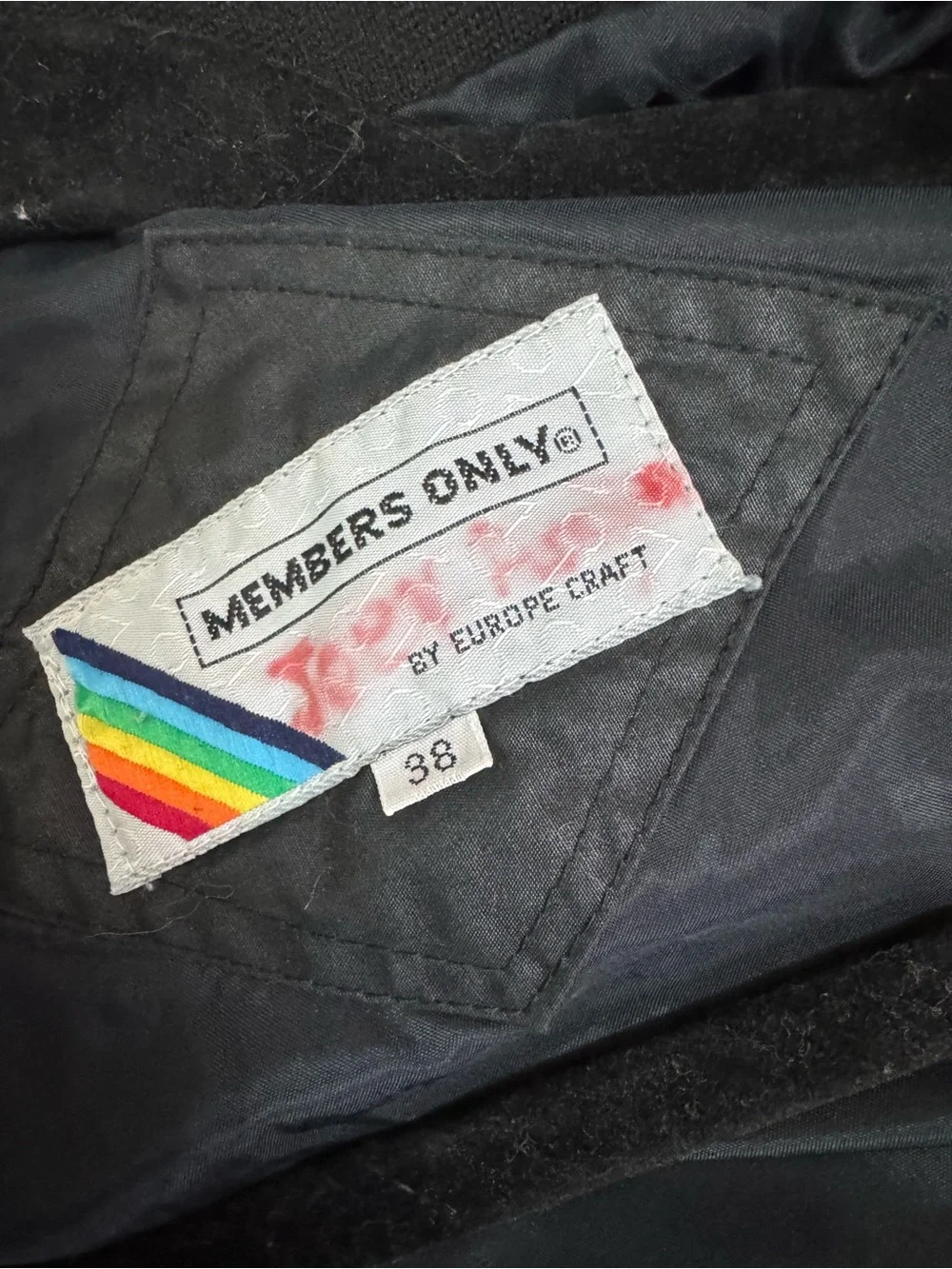 VINTAGE MEMBERS ONLY BLACK NYLON BOMBER JACKET MEN’S SIZE 38